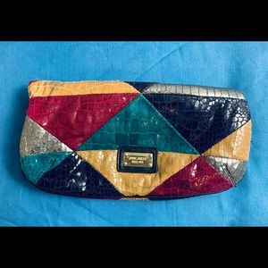 Multi colored clutch